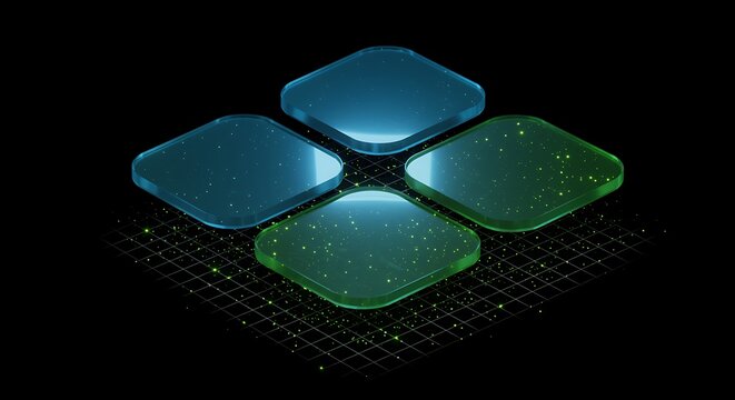 Futuristic technology concept showcasing abstract glowing digital platform elements display