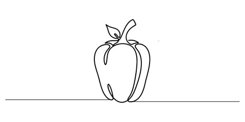 Continuous one line of a simple vegetable, symbolizing plant-based nutrition, drawn vector illustration.