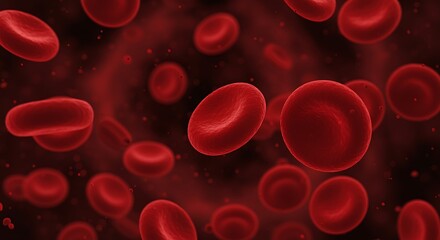 Red blood cells in close up detailed scientific representation view