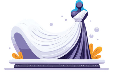 A detailed illustration presents a classic ukulele, featuring warm wooden tones and strings, resting on a textured, muted green surface, evoking a sense of music and leisure.