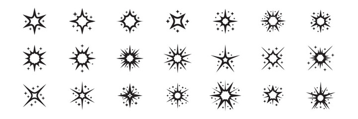 Bold solid starburst and explosion shapes ideal for impact effects, bursts, and graphic highlights.