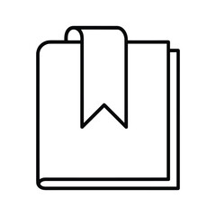 Unlock knowledge with this simple book icon, perfect for education, literature, or learning designs with a clean modern style and bookmark accent