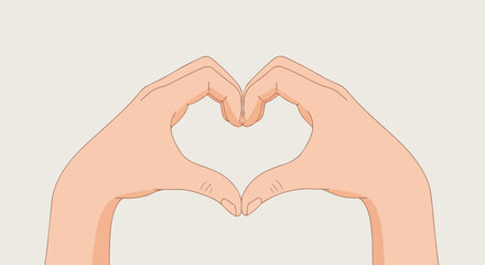 Fototapeta premium Two Hands Forming a Heart Shape A Symbol of Love, Affection, and Connection