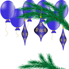 christmas decoration on white