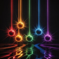 Obraz premium abstract background with glowing circles