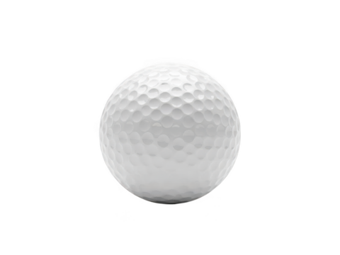 Detailed golf ball dimple texture close up studio shot black background sports equipment transparent background