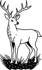 deer antler silhouette vector illustration
