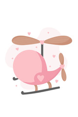 Vector helicopter for Valentine's Day