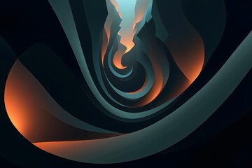 Abstract Geometric Tunnel with Gradient Colors - Modern Design Element