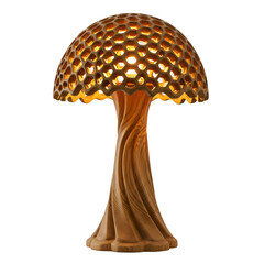 Wooden Honeycomb Lamp with Twisted Base