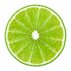 Close-up of a Vibrant Lime Slice on White Background