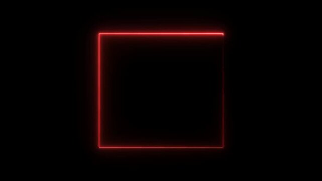 neon light glowing squre animation and loading sabar 4k stock video
