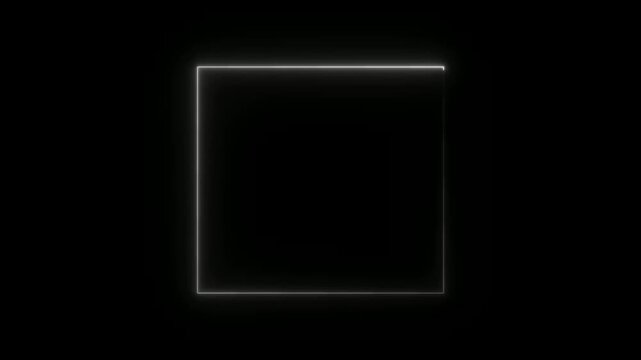 neon light glowing squre animation and loading sabar 4k stock video

