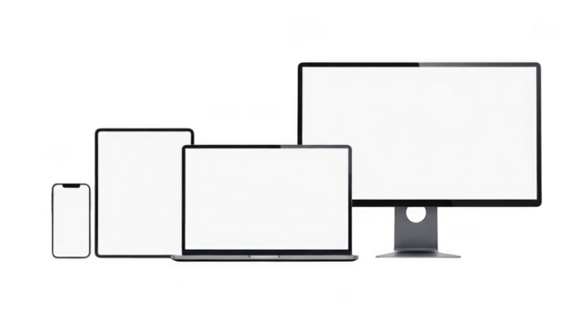 Device mockup isolated on transparent background - Powered by Adobe