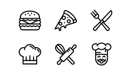 Delicious Food and Cooking Essentials Icon Collection for Web and Mobile Design
