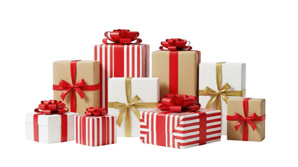 Gift boxes isolated on transparent background