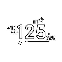 Level up with a 75% Hit Rate and a +10 Bonus Score for Achieving Success in Games or Business, hitting 125 Points, symbolizing achievements