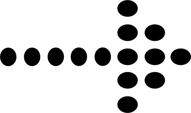 Dotted Arrow Icon | Dashed Direction Pointer Vector
