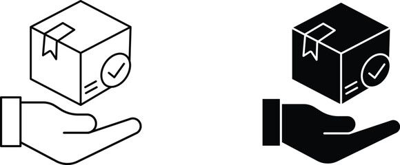 safe delivery  icon vector graphic illustration  with white background flat hand made icon fill icon .