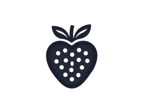 Stylized strawberry icon with transparent background and subtle glow - Powered by Adobe