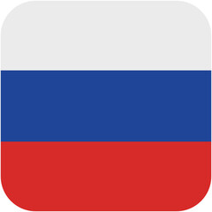 Russia Flag Icon – Rounded Rectangle with White Blue Red Bands