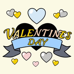 Valentines day banner with hearts illustration for love celebration Vector, illustration