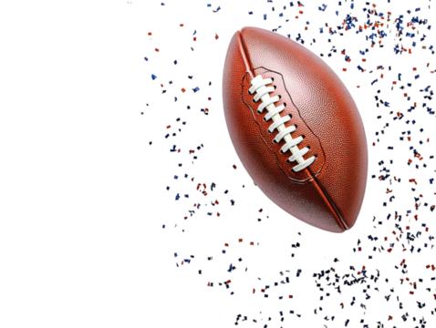 American football ball illustration on a white background. American football on a white background - Powered by Adobe