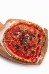 Neapolitan Marinara Pizza on a Light Background - Still Life Food Photography