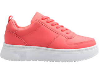 Trendy white platform sneakers isolated for fashion branding, streetwear designs, online store mockups