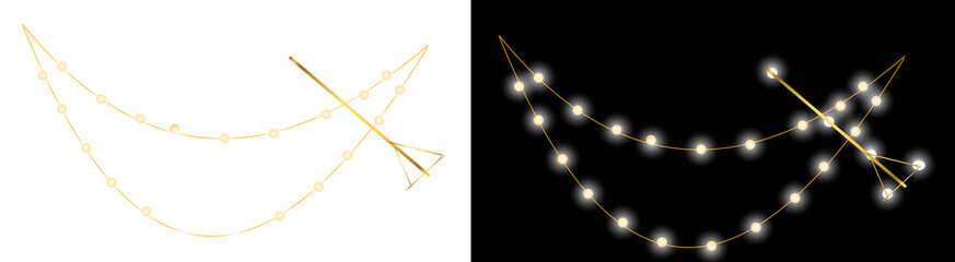 PNG image of Festive string lights create a warm ambiance perfect for holiday decorations and celebrations adding a touch of sparkle to any event or space on transparent background