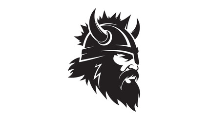 Fototapeta premium Viking Warrior Head Icon A Symbol of Strength and Courage in Illustration Design