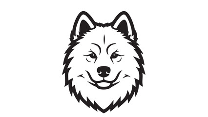 Fototapeta premium Line art illustration of a detailed husky dog face, perfect for logos and design projects