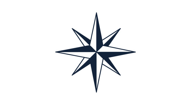 Eight-pointed star symbol of navigation and direction.