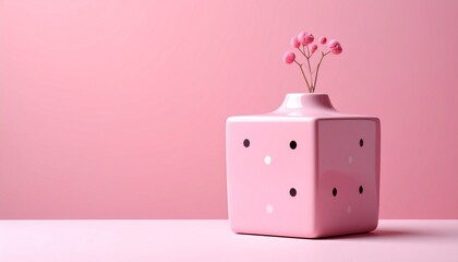 Minimal Ceramic Vase with Polka Dots