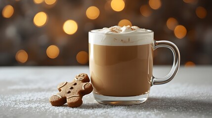 Ultra-Realistic Gingerbread Latte Holiday Scene