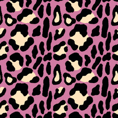 Abstract modern leopard seamless pattern. Animals fashion trendy background. Color decorative vector illustration for print, fabric, textile. Modern ornament of stylized skin.