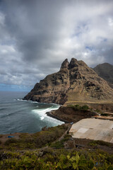 Coastal mountains, Punta de Hidalgo, Tenerife, Spain