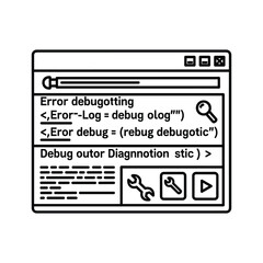 Troubleshooting software errors with debugging tools for developers and programmers using code analysis and diagnostics to fix errors on screen