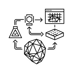 Explore the dynamic data processing and 3D modeling workflow for digital visualization and analysis, perfect for modern technology concepts.