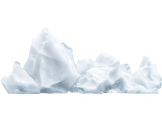 Chunky irregular ice rock isolated on transparent background, great for frozen landscapes, winter effects, arctic scenes