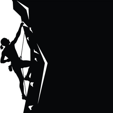 Silhouette of woman rock climbing on black and white cliff rock climbing, silhouette, woman, climbing, rock, cliff, sport, activity, outdoor, adventure, extreme, fitness, strength, determination, chal