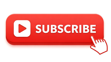 Mouse cursor clicking red subscribe button for digital content