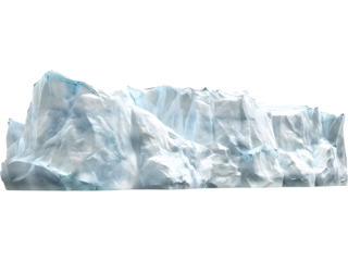 Chunky irregular ice rock isolated on transparent background, great for frozen landscapes, winter effects, arctic scenes