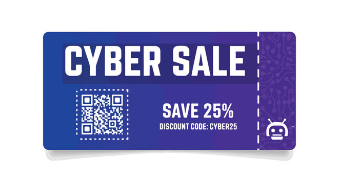 Cyber Sale Coupon for online shopping Get 25% Off with Discount Code CYBER25. Digital Voucher for promotional offers