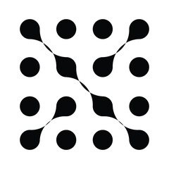 Abstract organic black and white connection pattern design element