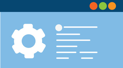 Abstract representation of settings and options on a digital interface
minimalist graphic depicting a gear icon next to a list of options, suggesting configuration or settings within a digital system