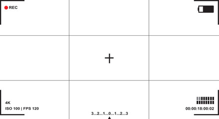 Video Camera viewfinder overlay. Camera viewfinder for recording video