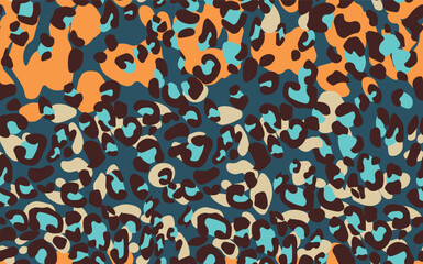 Abstract modern leopard seamless pattern. Animals fashion trendy background. Color decorative vector illustration for print, fabric, textile. Modern ornament of stylized skin.