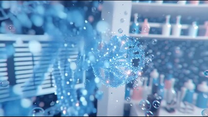 A futuristic visualization of neural networks and DNA structures, showcasing glowing molecular connections, digital particles, and abstract biotechnology elements. Ideal for medical science, innovatio - Powered by Adobe