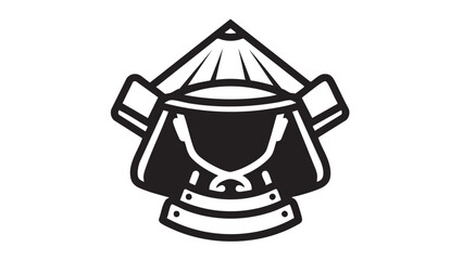 Japanese Samurai Helmet Icon Depicting Traditional Armor and Symbolism for Design and Branding